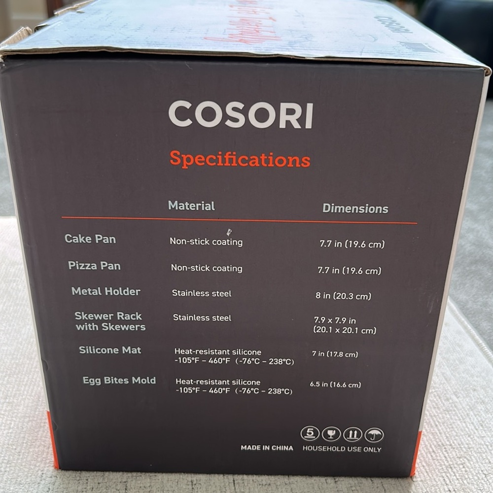 Cosori 5.8 Quart Air Fryer Accessories New in Box - Picture 4 of 5
